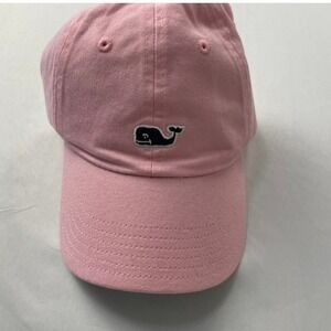 Vineyard Vines Women's Gingham Baseball Hat Peony Pink Whale Logo 2A1572 NWT